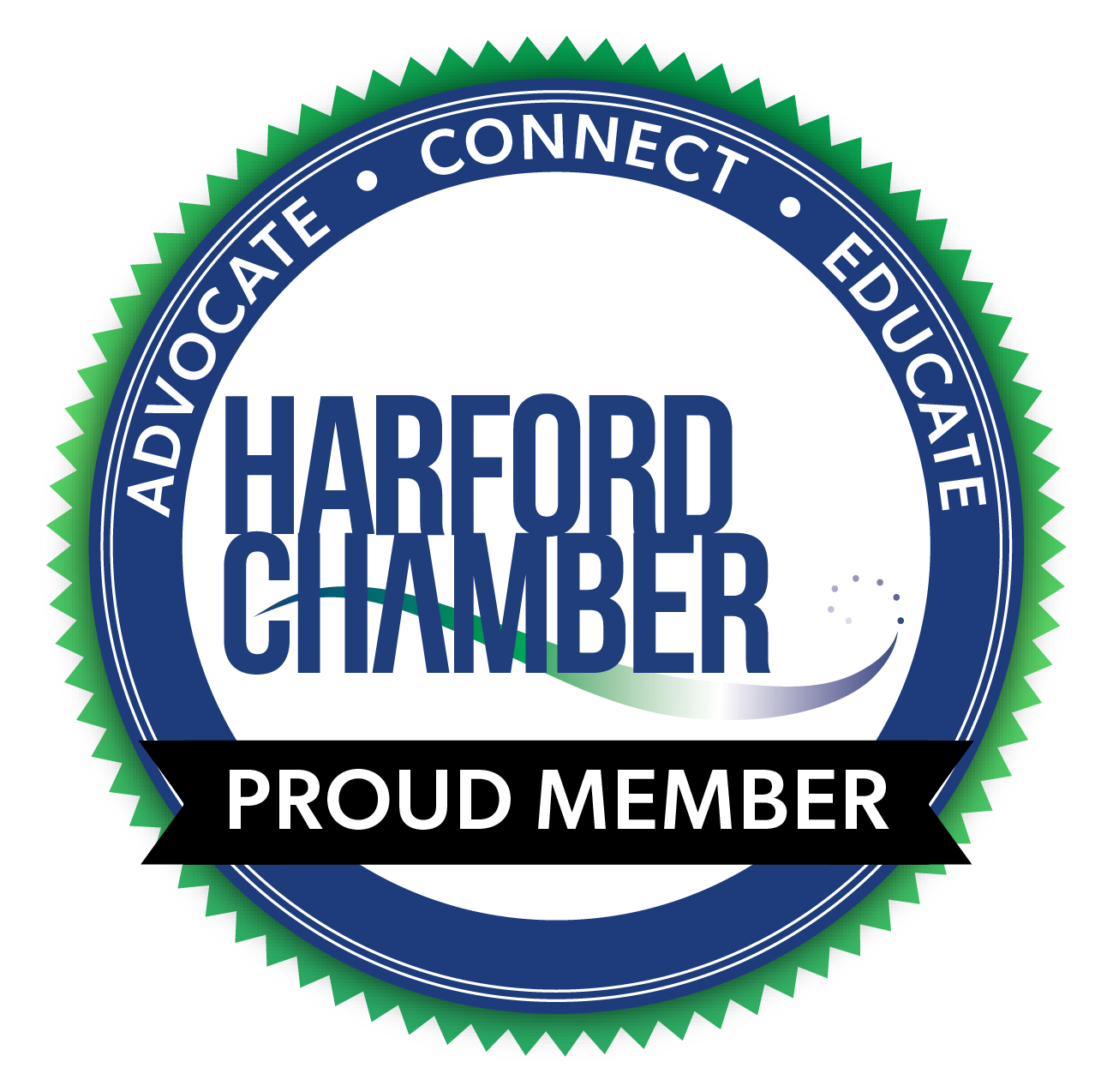 Membership Badge indicating that E-A Enterprises LLC is a member of the Harford County Chamber of Commerce