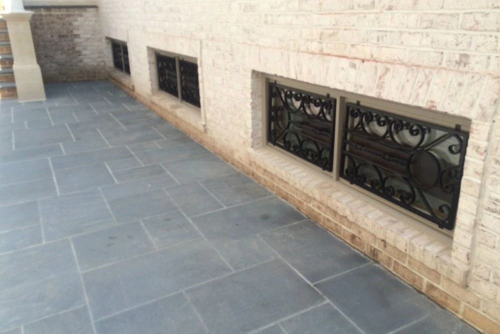 Photo of black metal window bar decorations